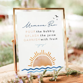 OCEANSIDE Beach Tropical Sunset Momosa Bar Sign Poster