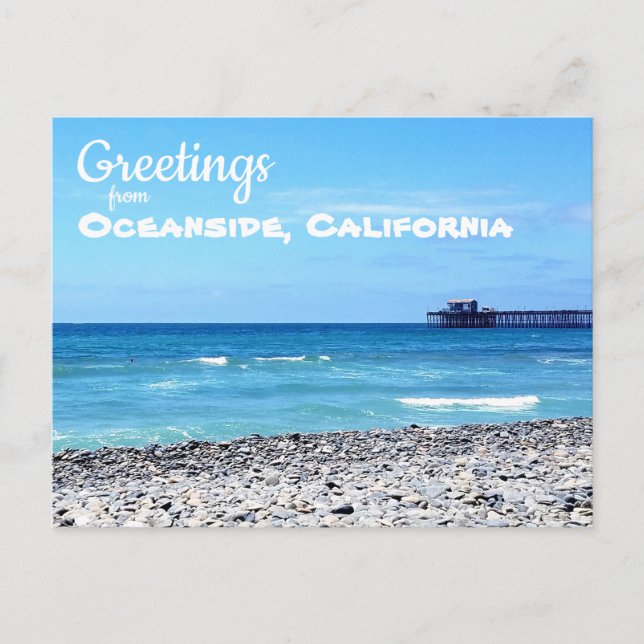 Oceanside California Beach and Pier  Postkarte (Vorderseite)