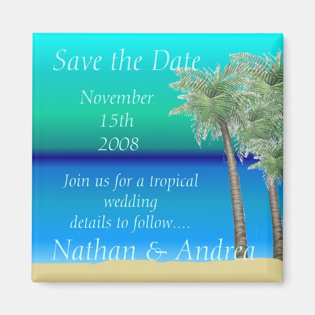Oceanview Tropical Save the Date Magnet (Vorne)