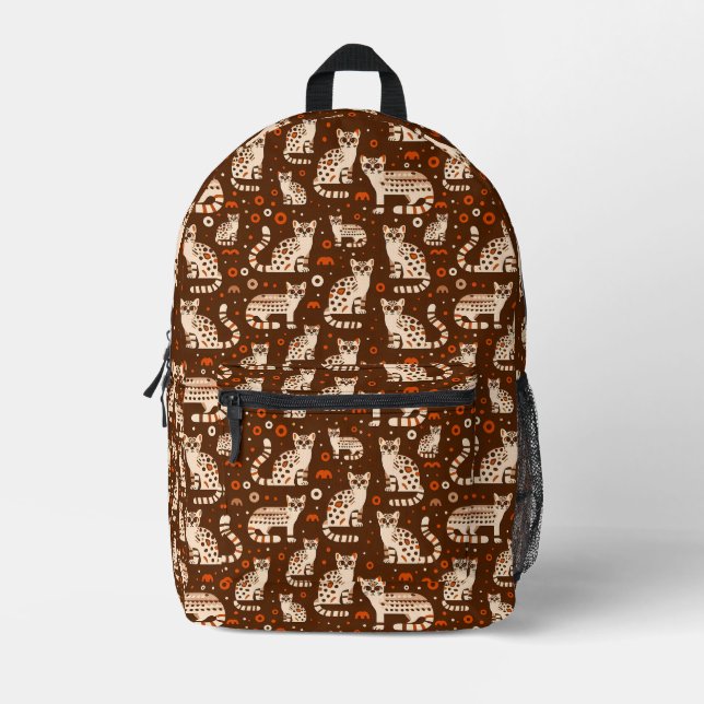Ocelot Pattern Bedruckter Rucksack (Vorderseite)