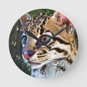 Ocelot - Wild Mini Jaguar Runde Wanduhr