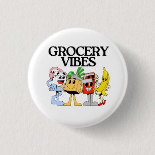 Ocha Grocery Gang Maskottchen Squad Button