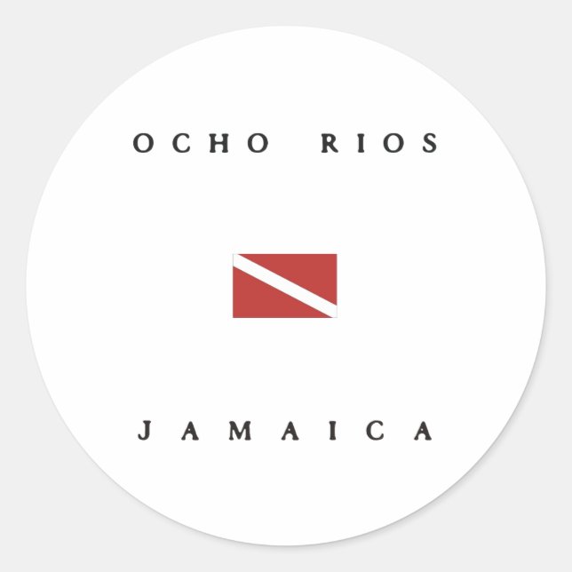 Ocho Rios Jamaica Scuba Dive Flag Runder Aufkleber (Vorderseite)