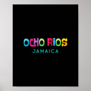Ocho Rios Jamaika Retro-Tropisches Design  Poster