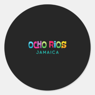 Ocho Rios Jamaika Retro-Tropisches Design Runder Aufkleber