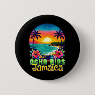 Ocho Rios Jamaika Strand Tropischer Sonnenuntergan Button