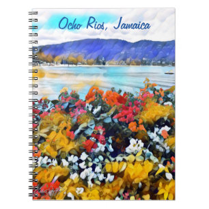 Ocho Rios Neon Pop Art Floral Notizblock
