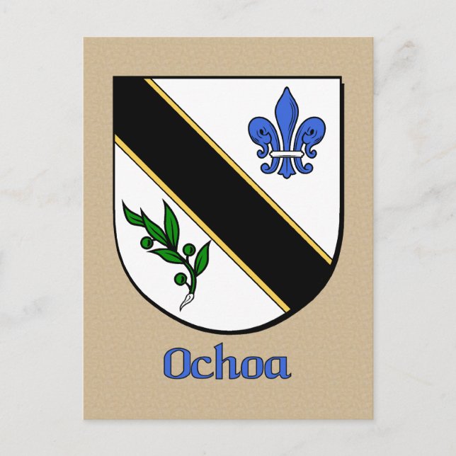 Ochoa-Familie Heraldic Shield Postkarte (Vorderseite)