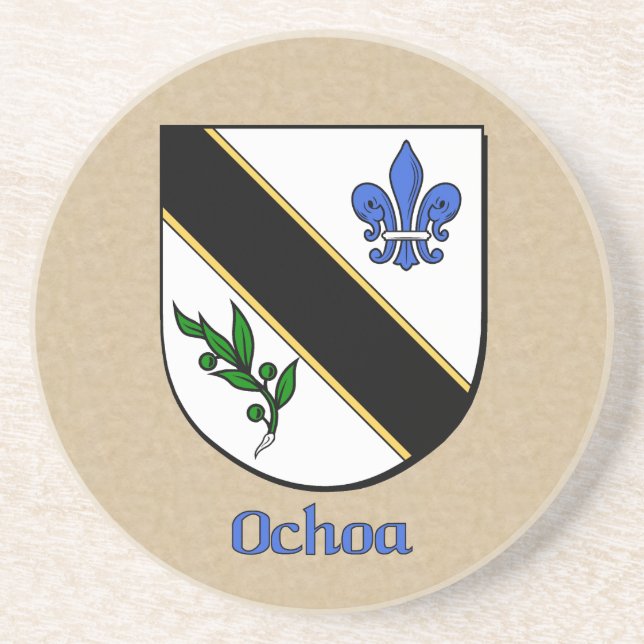 Ochoa Heraldic Shield Sandstein Untersetzer (Vorne)