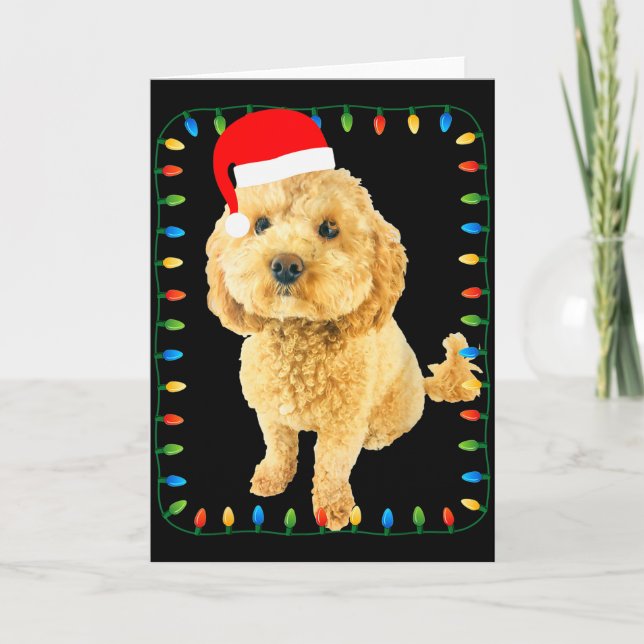 Ochon Puppy Dog Christmas Party Bicho Bichon Odle  Karte (Vorderseite)
