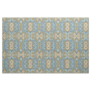 Ochre Beige Aquamarin Blue Eclectic Ethnic Look Stoff
