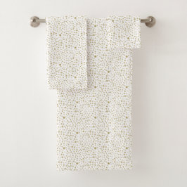 Ochre Confetti Wasserfarbe Punkte Badhandtuch Set