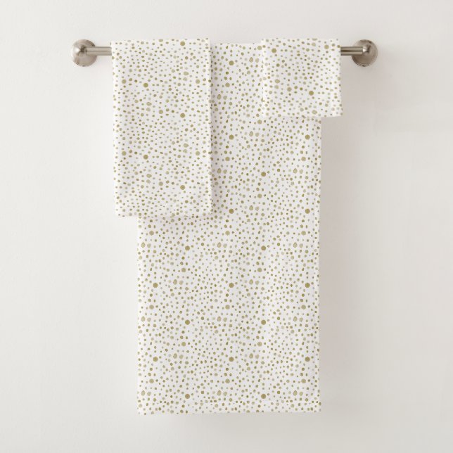 Ochre Confetti Wasserfarbe Punkte Badhandtuch Set (Insitu)