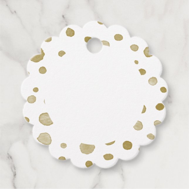 Ochre Confetti Wasserfarbe Punkte Liebesmarken Geschenkanhänger (Vorderseite)
