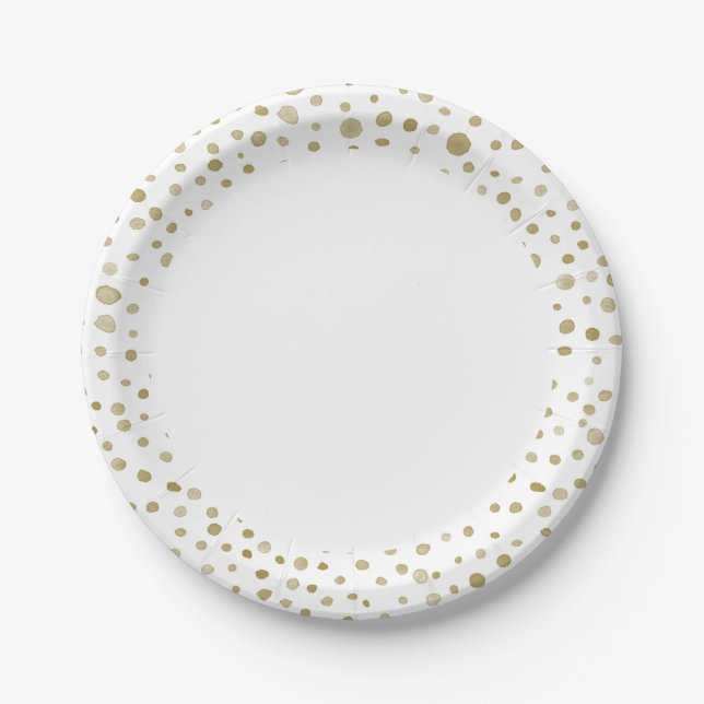 Ochre Confetti Wasserfarbtöne Papiertafel Pappteller (Vorderseite)