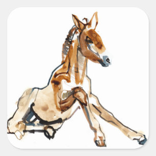 Ochre Foal Quadratischer Aufkleber
