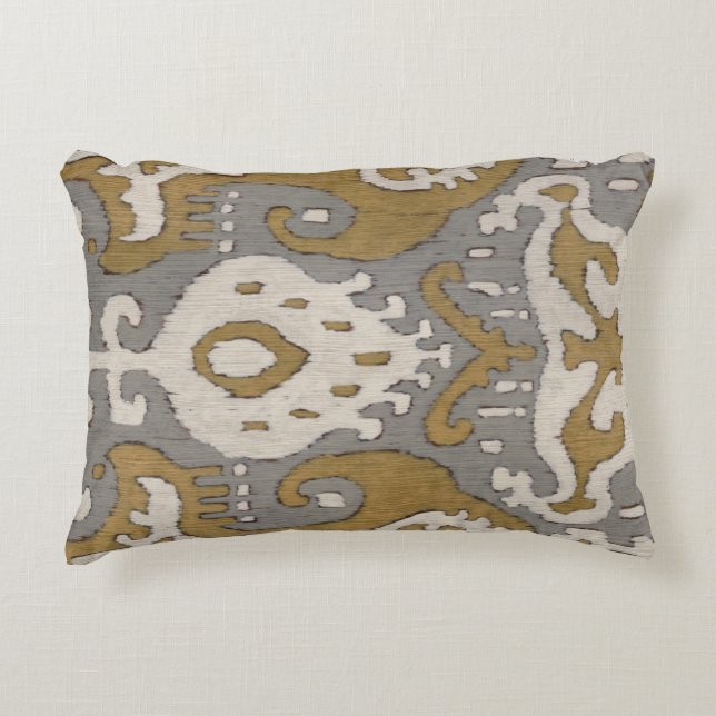 Ochre Ikat II Dekokissen (Vorderseite)