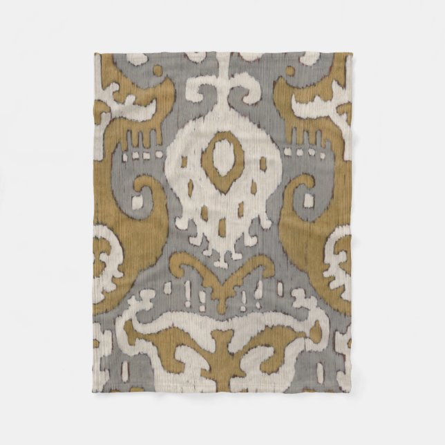 Ochre Ikat II Fleecedecke (Vorderseite)