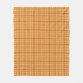 Ochre Tartan Muster Fleece Blanket