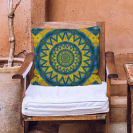 Ochre & Turquoise Bohemischen Himmelsstamm Ethnisc Kissen
