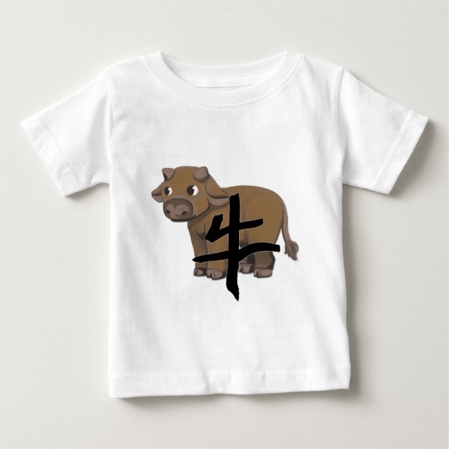 Ochse mit Charakter Baby T-shirt (Vorderseite)