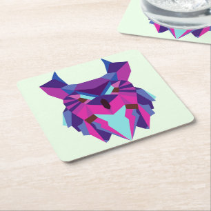 Ochse Rechteckiger Pappuntersetzer