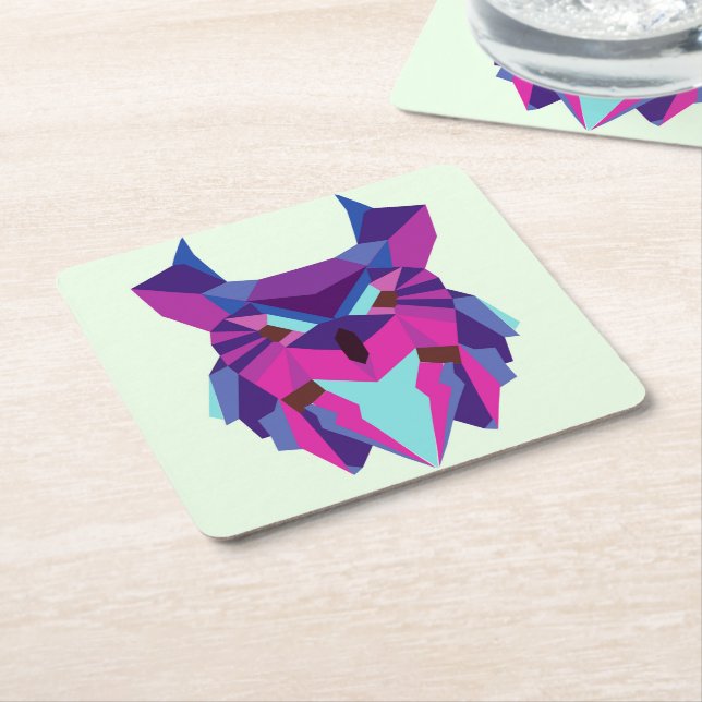 Ochse Rechteckiger Pappuntersetzer (angewinkelt)