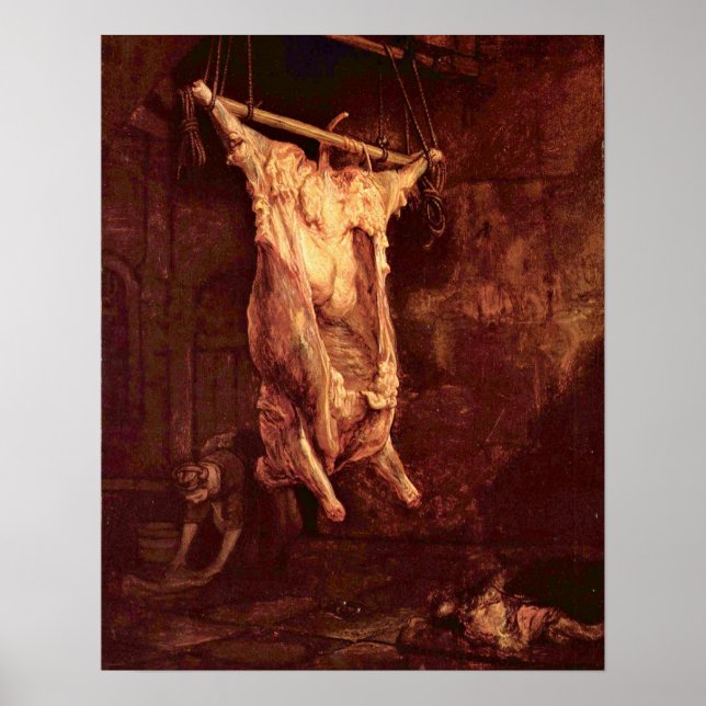 Ochsen von Rembrandt Harmenszoon van Rijn geschlac Poster (Vorne)