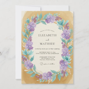 Ocker Amethyst Weinrebe Hochzeit Einladung