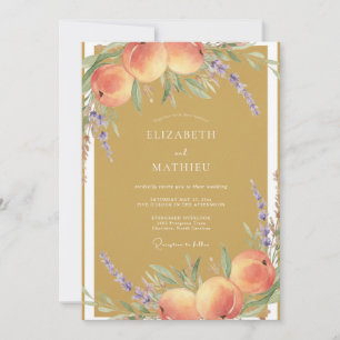 Ocker Lebendige Obstgartenhochzeit Einladung