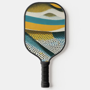 Ocker- und Blauformulare mit Texturen Pickleball Schläger