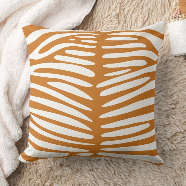Ocker und Off White Zebra Design Kissen (Decke)