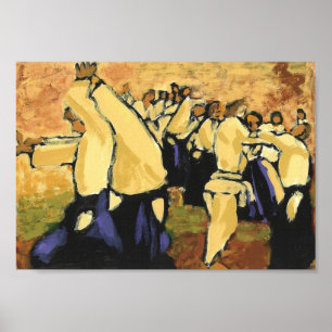 Ockerhaltige Aikido-Seminar-Skizze Poster