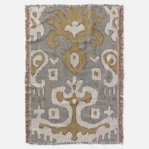 Ockerhaltiges Ikat I Decke