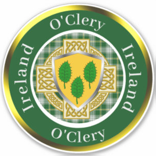 O'Clery Irish Shield/Celtic Cross Personalisiert Aufkleber