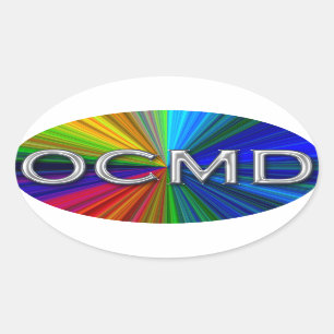 OCMD - Oval-Logo von Ocean City Maryland Ovaler Aufkleber