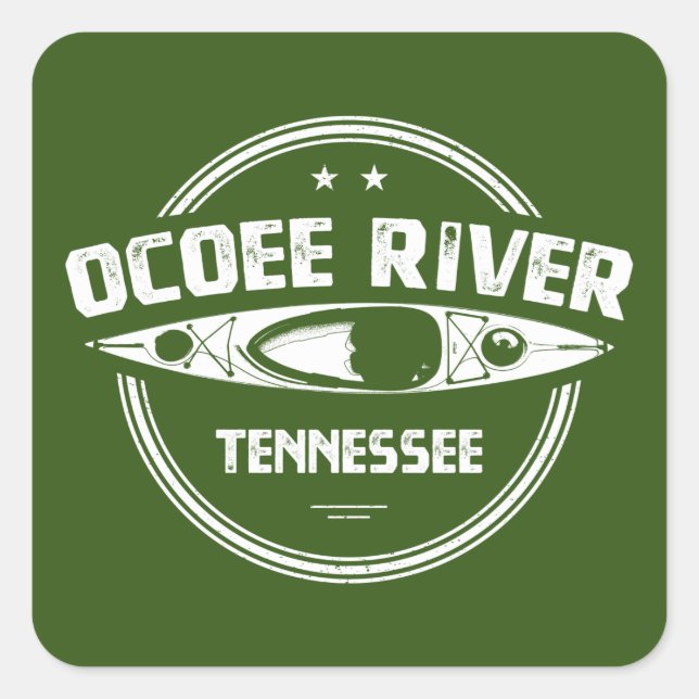 Ocoee River, Tennessee Quadratischer Aufkleber (Vorderseite)