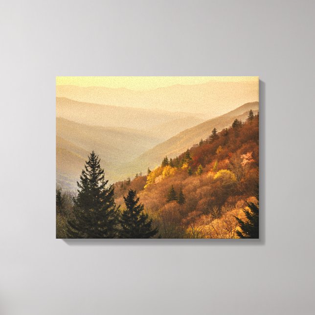 Oconaluftee Valley Aussicht | North Carolina Leinwanddruck (Vorderseite)