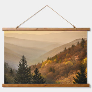 Oconaluftee Valley Aussichtspunkt   North Carolina Wandteppich Mit Holzrahmen