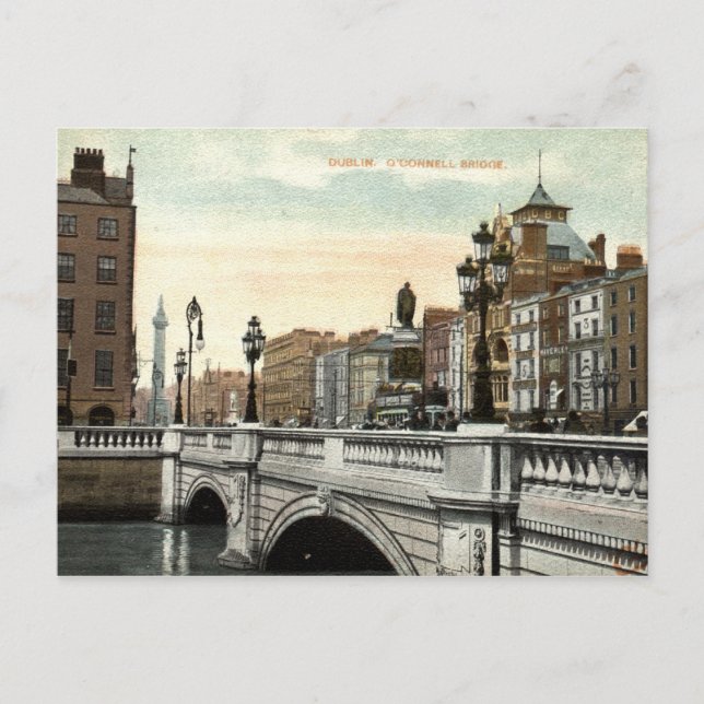 O'Connell Bridge, Dublin, Irland 1915 Vintag Postkarte (Vorderseite)