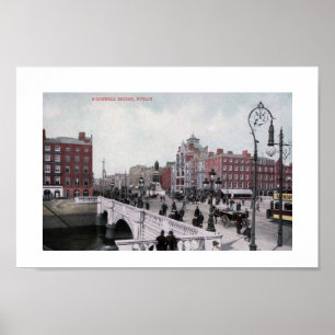O'Connell Bridge, Dublin, Irland, Vintag Poster