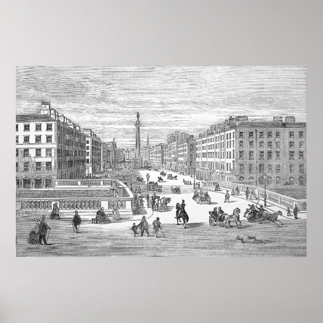 O'Connell Street Vintag Dublin Ireland Poster (Vorne)