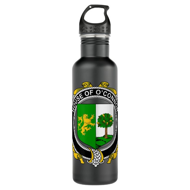 O'Connor Coat of Arms Familienwappen Edelstahlflasche (Vorderseite)