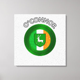 O'Connor Crest & Celtic Knot sur toile Shamrock Pr