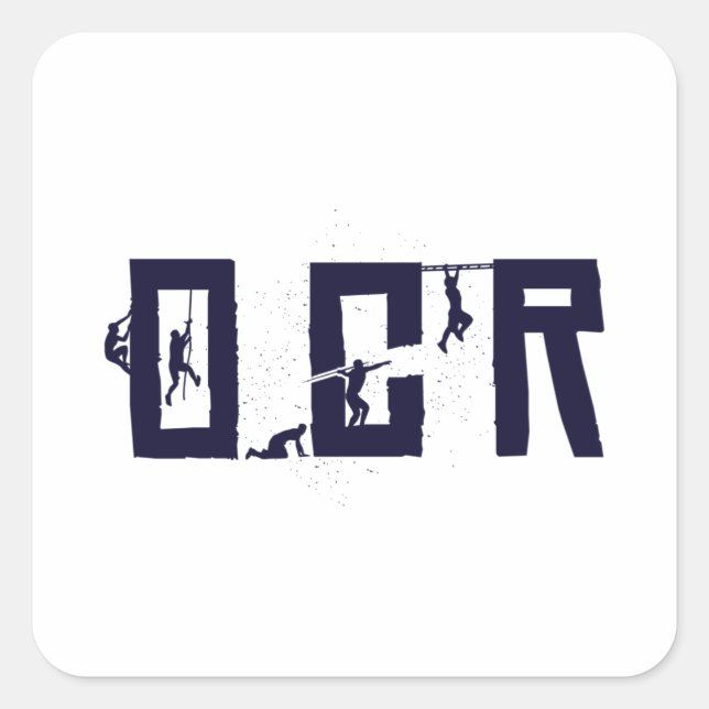 OCR-Hindernisrennen Quadratischer Aufkleber (Vorderseite)