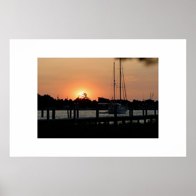 Ocracoke Harbour Sunset Poster (Vorne)