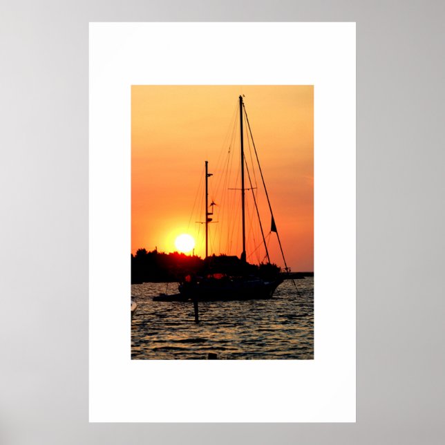 Ocracoke Harbour Sunset Poster (Vorne)
