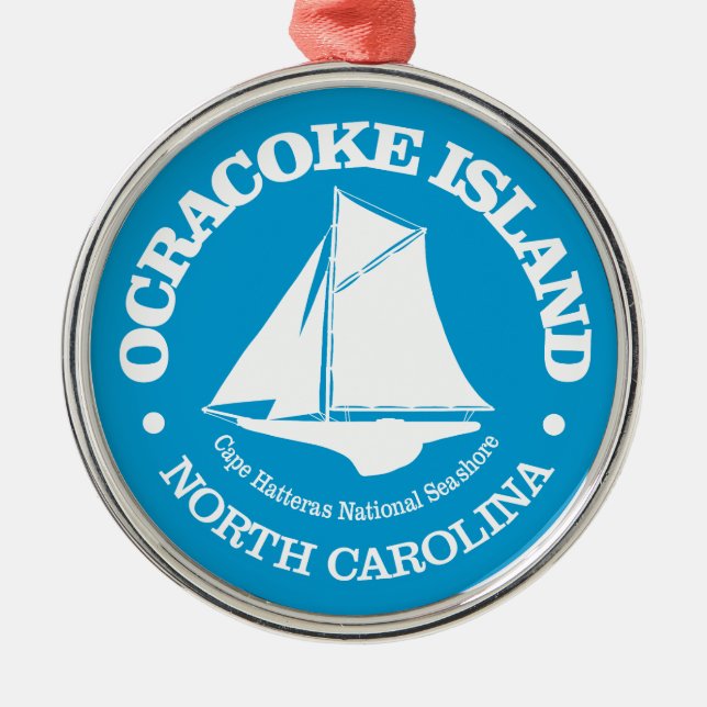 Ocracoke Island (Sloop) Ornament Aus Metall (Vorne)