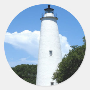 Ocracoke Leuchtturm Runder Aufkleber