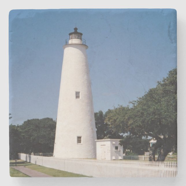 Ocracoke Leuchtturm Steinuntersetzer (Vorderseite)